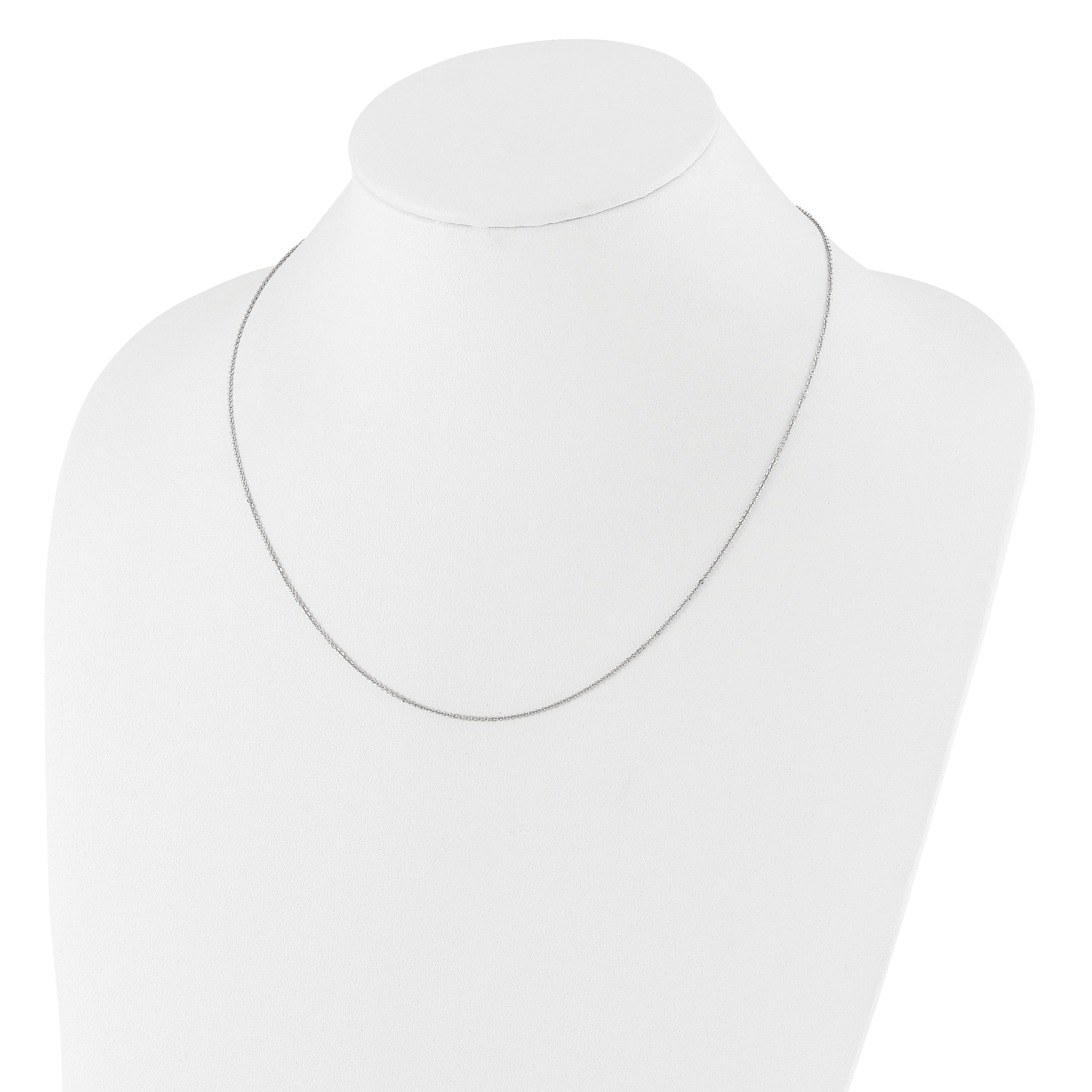 22 Inch 14K White Gold Adjustable 1.25mm Flat Cable Chain Necklace