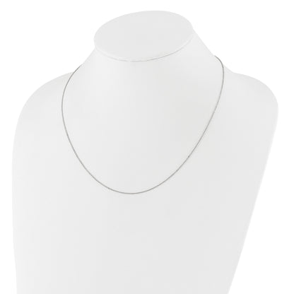 22 Inch 14K White Gold Adjustable 1.25mm Flat Cable Chain Necklace
