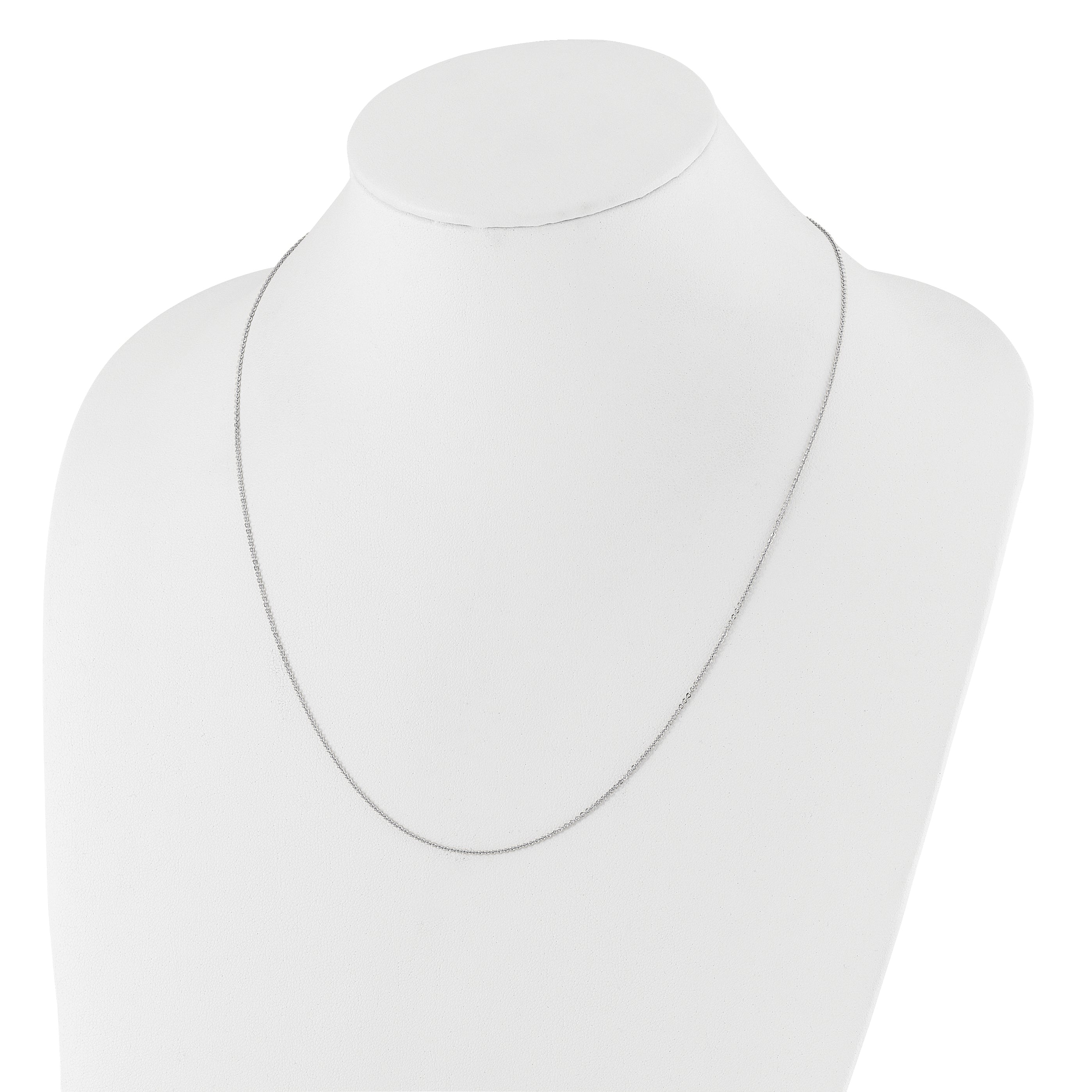 22 Inch 14K White Gold Adjustable 1.25mm Flat Cable Chain Necklace