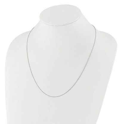 22 Inch 14K White Gold Adjustable 1.25mm Flat Cable Chain Necklace
