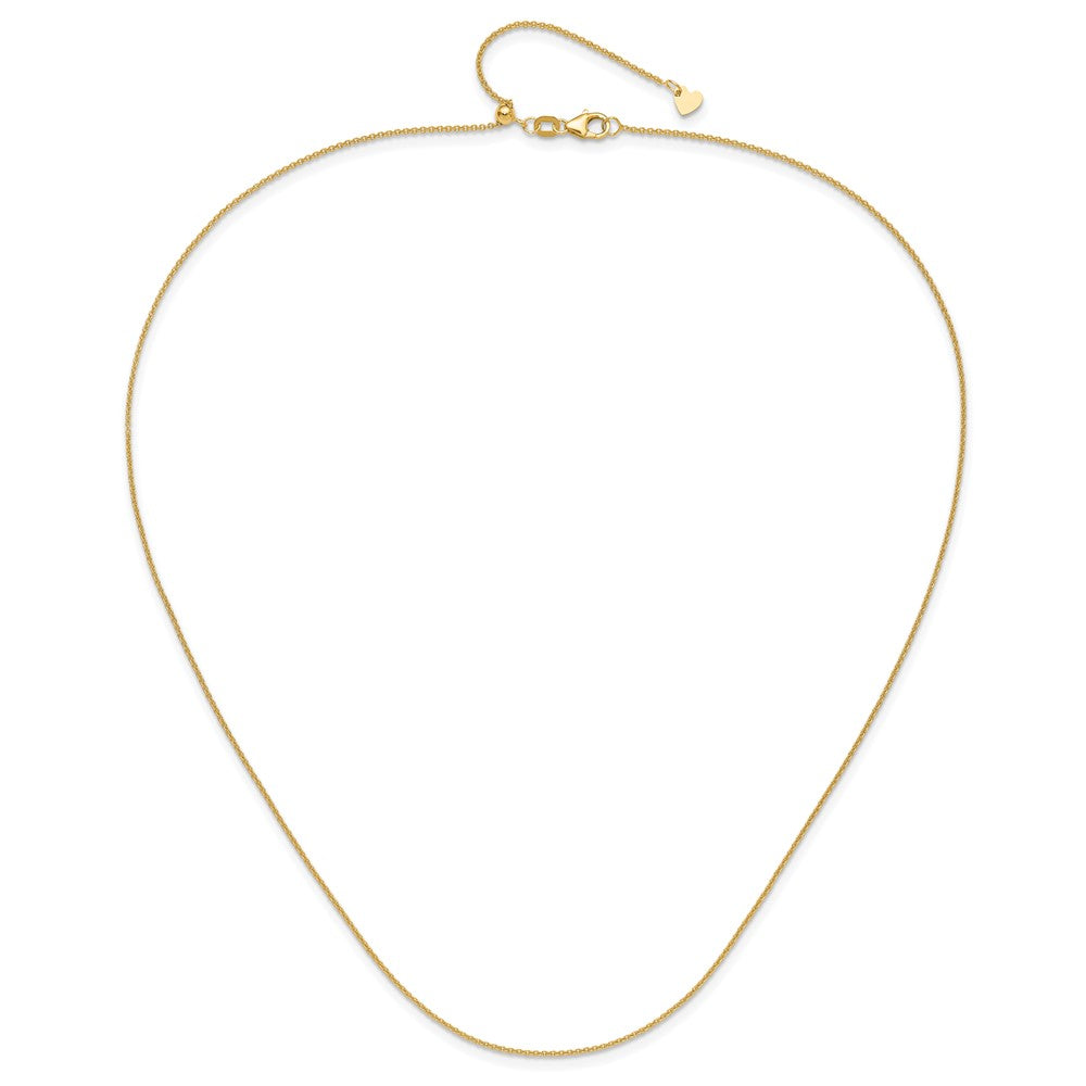 30 Inch 14K Adjustable 1.1mm Round Cable Chain Necklace