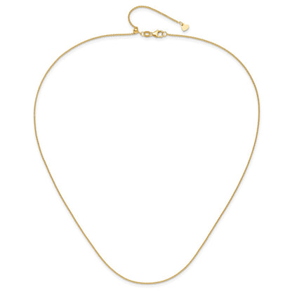 30 Inch 14K Adjustable 1.1mm Round Cable Chain Necklace