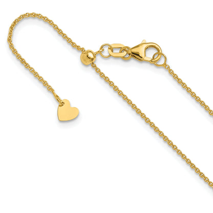 30 Inch 14K Adjustable 1.1mm Round Cable Chain Necklace