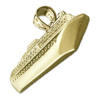 14K Gold 37MM Ocean Liner Cruise Ship Pendant
