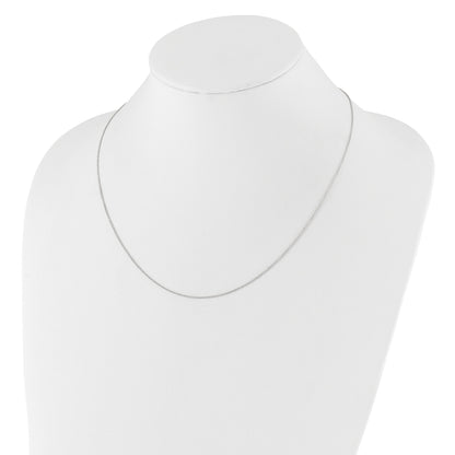 30 Inch 14K White Gold Adjustable 1.1mm Round Cable Chain Necklace