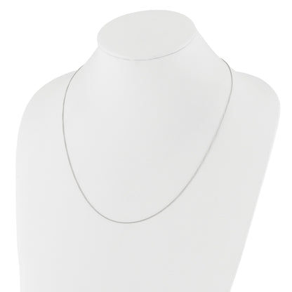 30 Inch 14K White Gold Adjustable 1.1mm Round Cable Chain Necklace