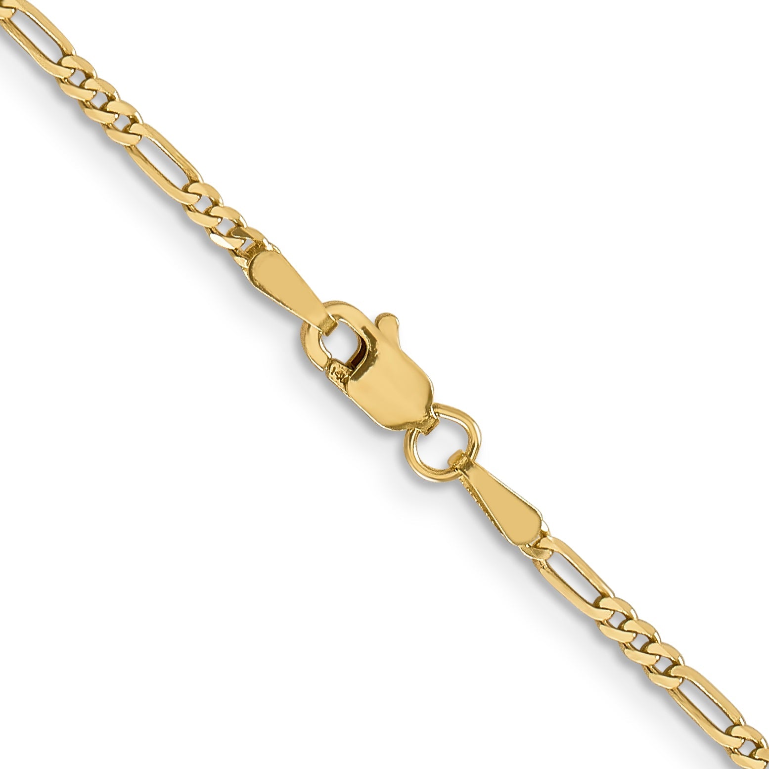 18 Inch 14K 1.8mm Flat Figaro Chain Necklace