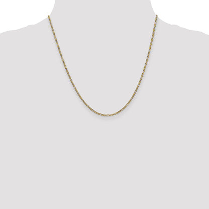 20 Inch 14K 1.8mm Flat Figaro Chain Necklace