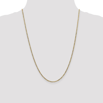 24 Inch 14K 1.8mm Flat Figaro Chain Necklace