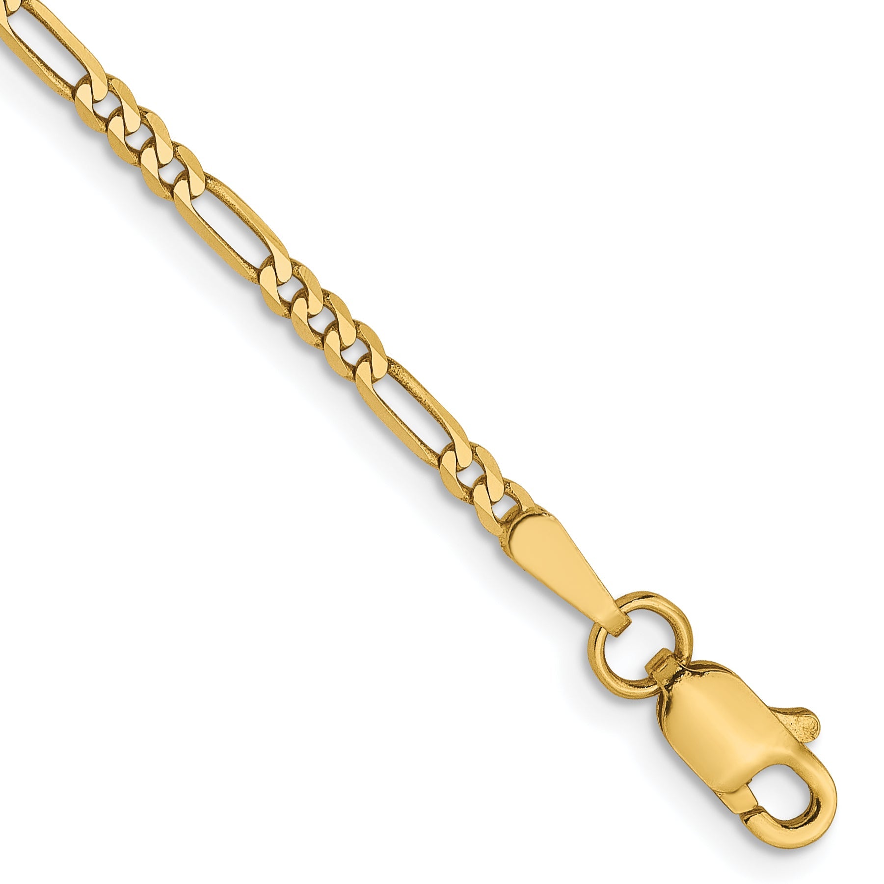 8 Inch 14K 1.8mm Flat Figaro Chain Bracelet