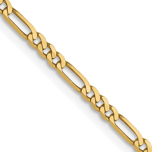 16 Inch 14K 1.8mm Flat Figaro Chain Necklace