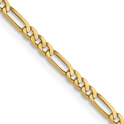 24 Inch 14K 1.8mm Flat Figaro Chain Necklace