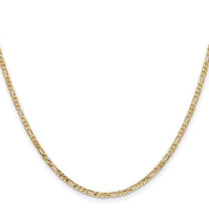18 Inch 14K 2.25mm Flat Figaro Chain Necklace