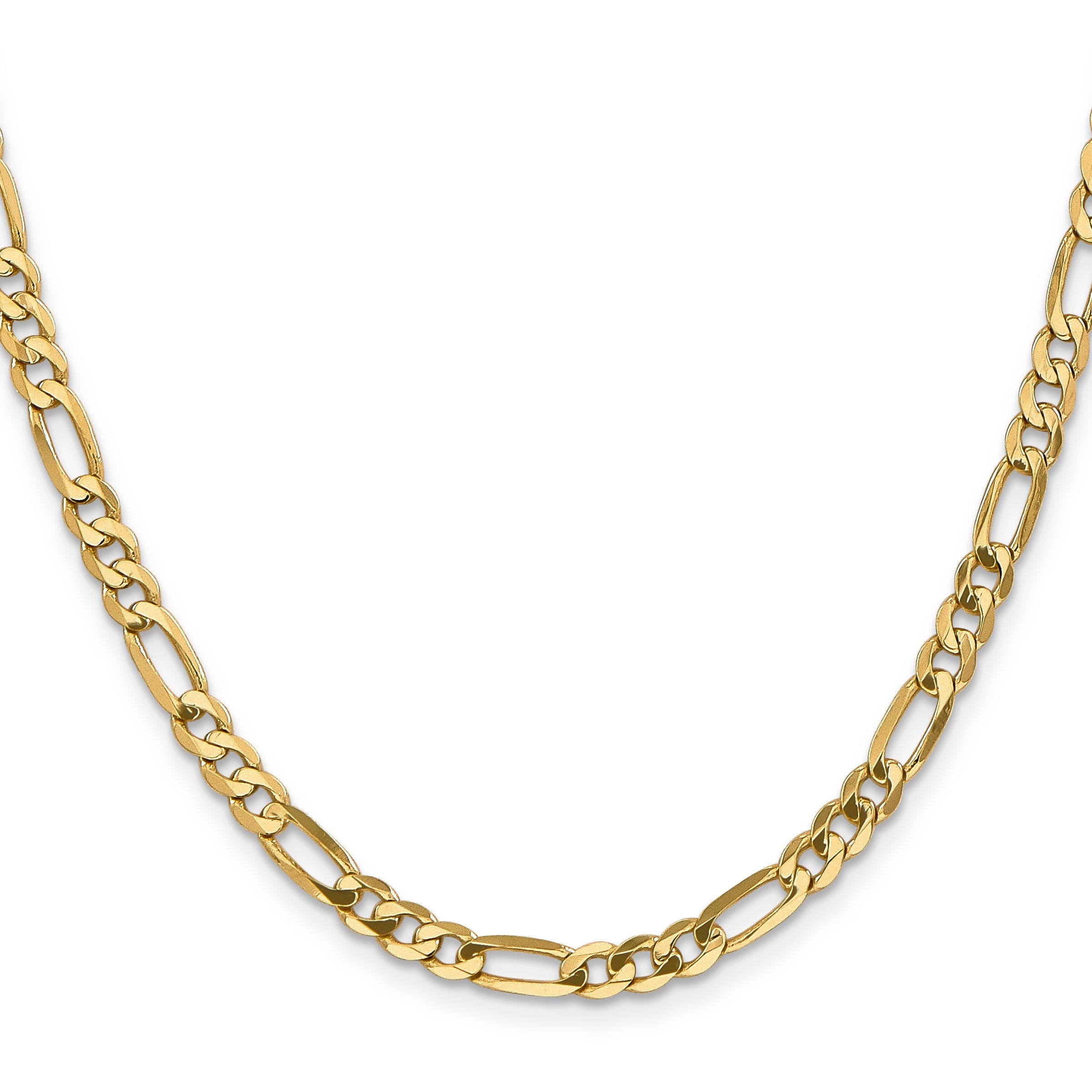 22 Inch 14K 5mm Flat Figaro Chain Necklace