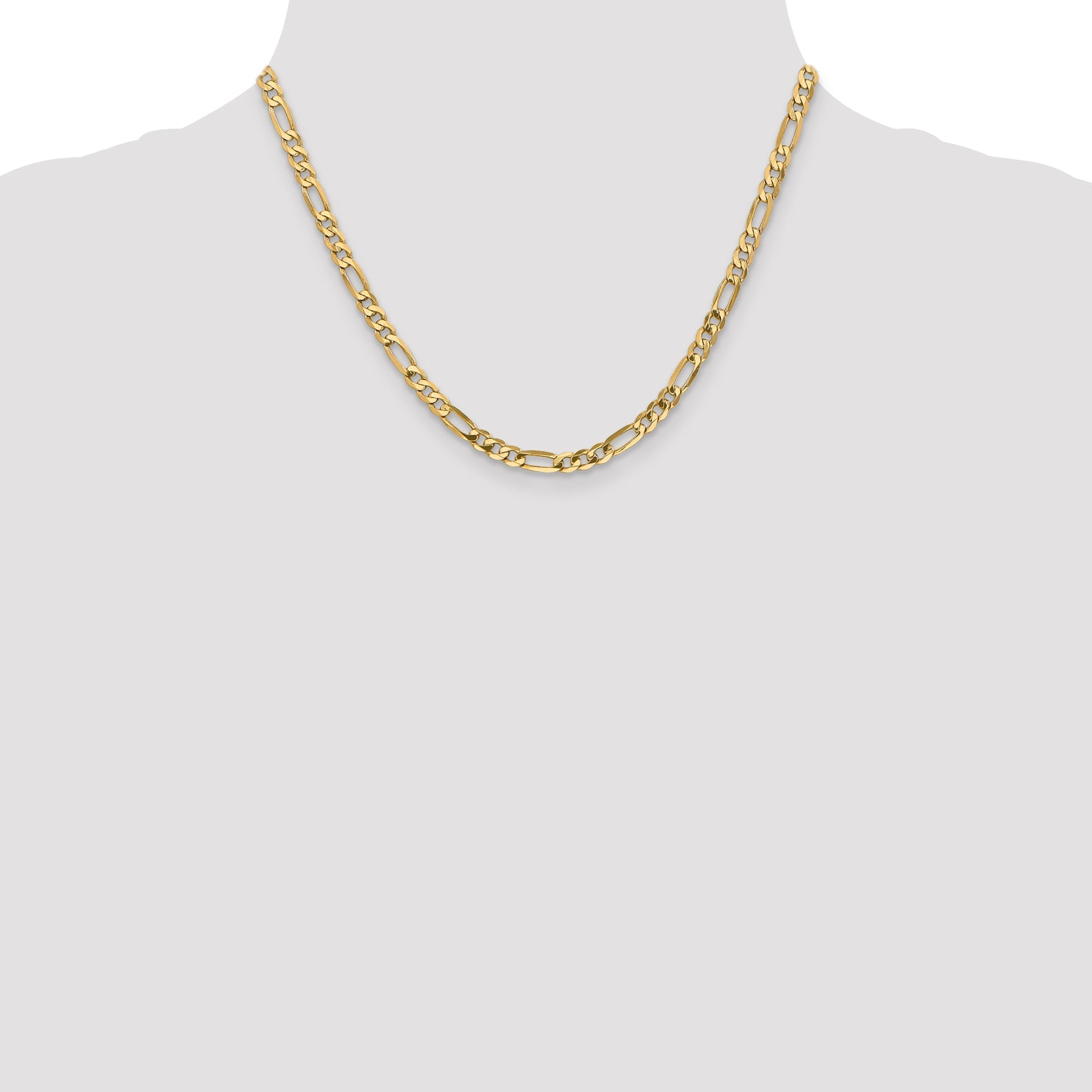 18 Inch 14K 5mm Flat Figaro Chain Necklace