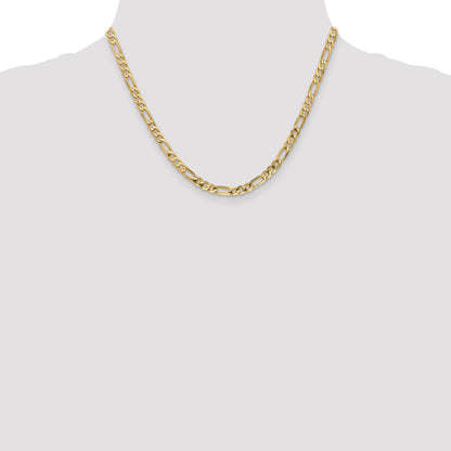 18 Inch 14K 5mm Flat Figaro Chain Necklace
