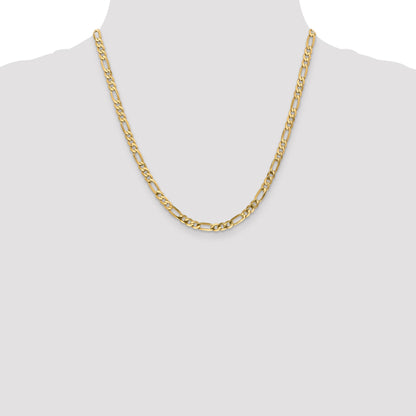 20 Inch 14K 5mm Flat Figaro Chain Necklace