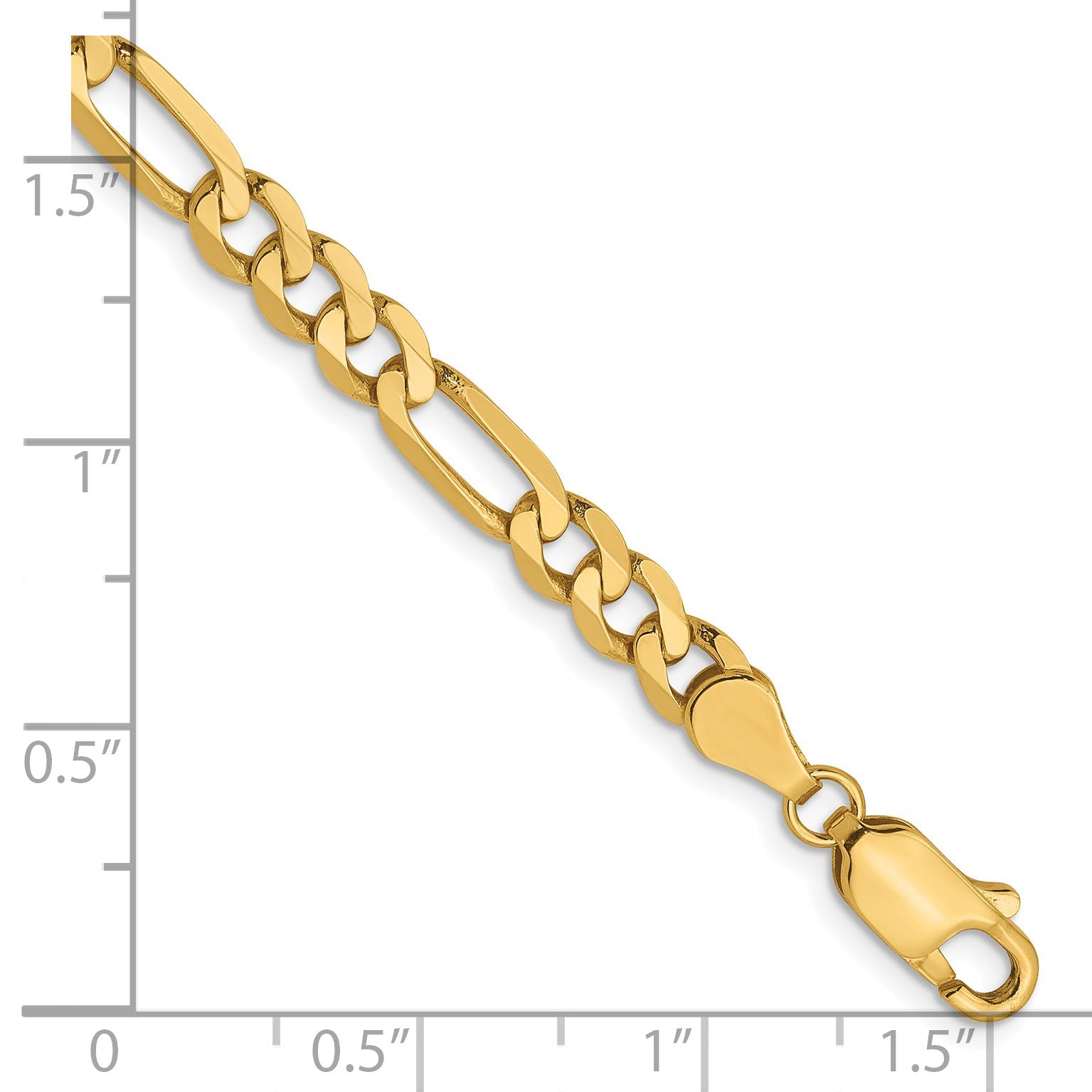 8 Inch 14K 5mm Flat Figaro Chain Bracelet