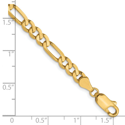 8 Inch 14K 5mm Flat Figaro Chain Bracelet
