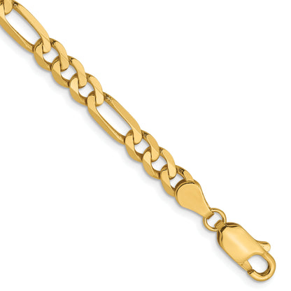 7 Inch 14K 5mm Flat Figaro Chain Bracelet