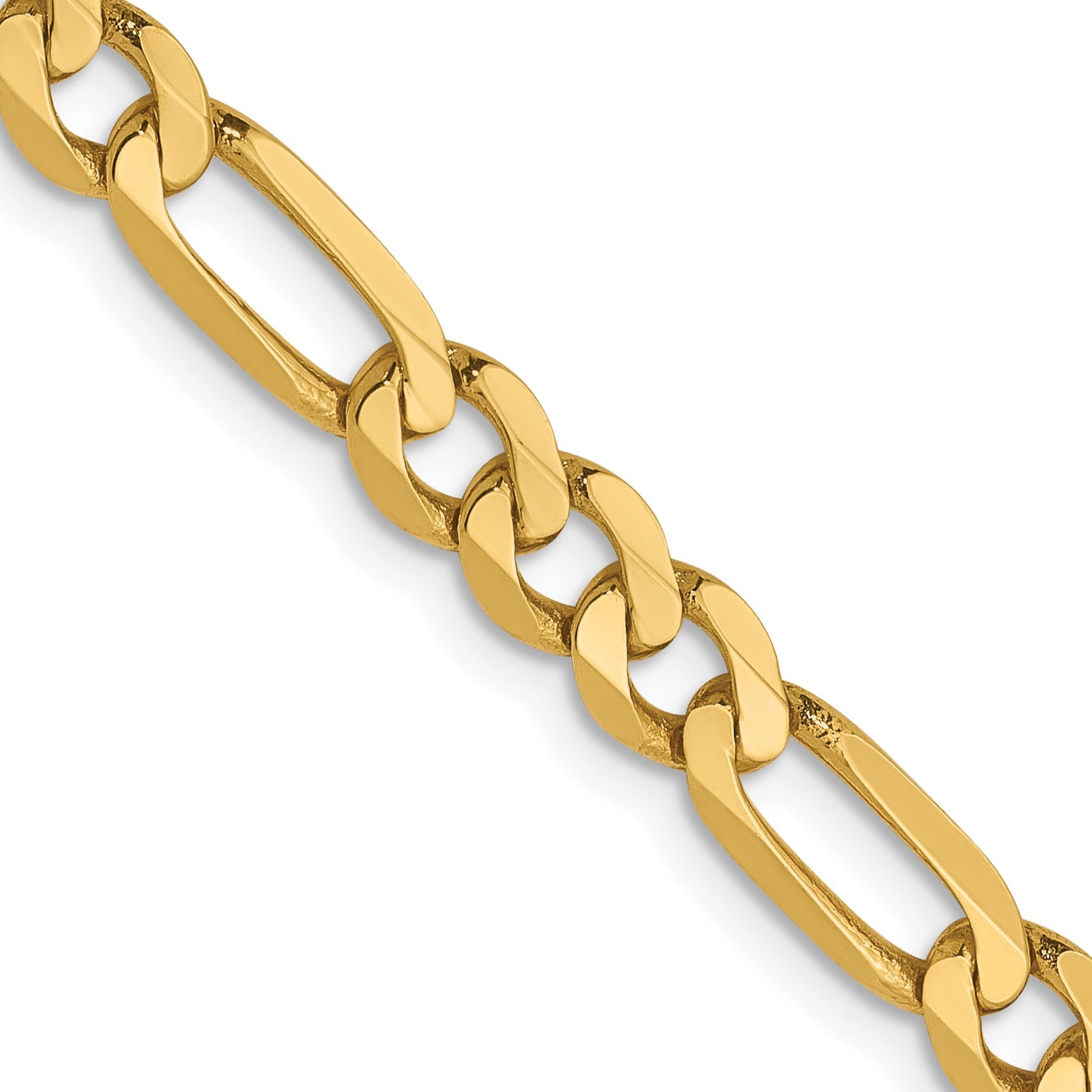 24 Inch 14K 5mm Flat Figaro Chain Necklace