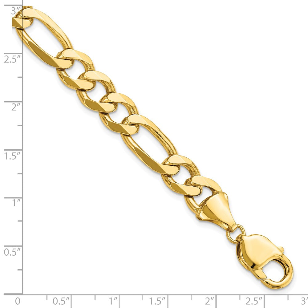 8 Inch 14K 10mm Flat Figaro Chain Bracelet