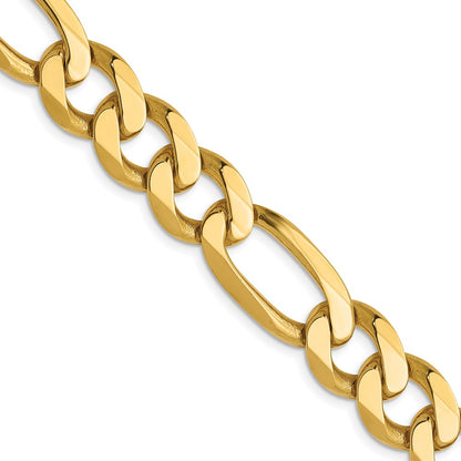 20 Inch 14K 10mm Flat Figaro Chain Necklace