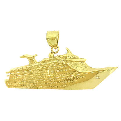14K Gold Cruise Ship Pendant