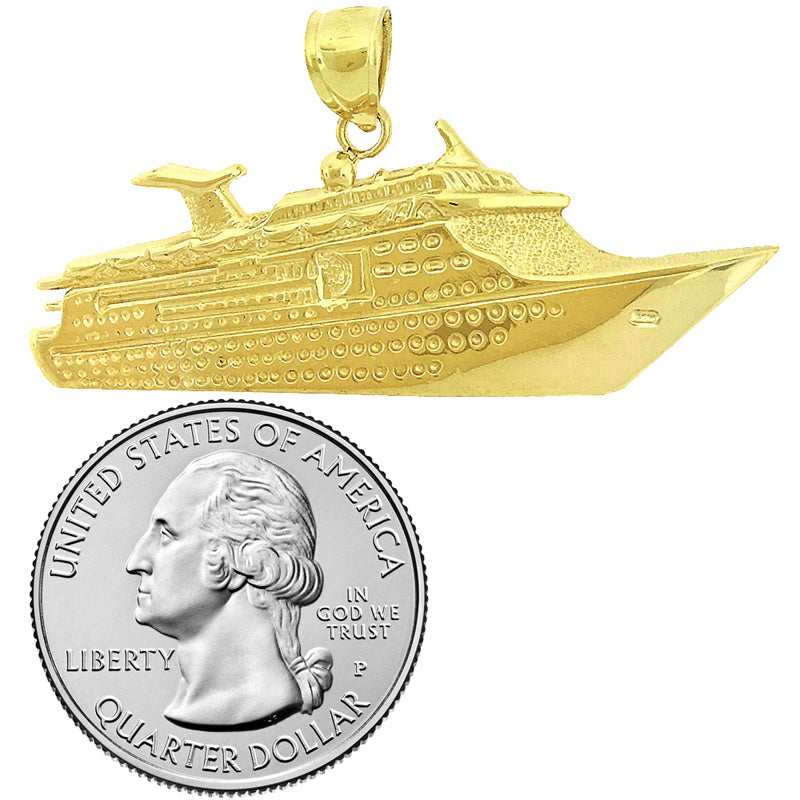 14K Gold Cruise Ship Pendant