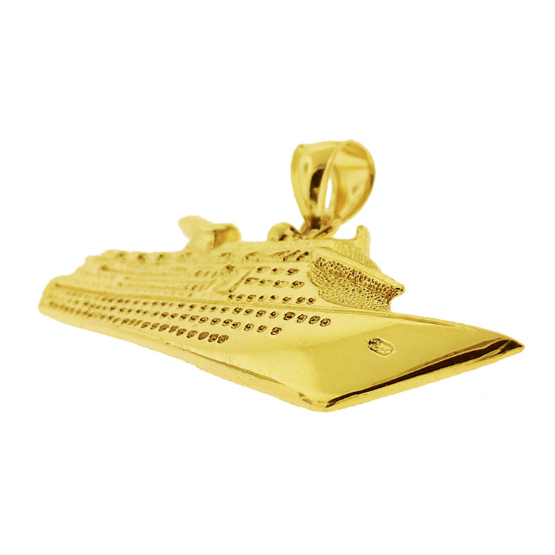 14K Gold Cruise Ship Pendant