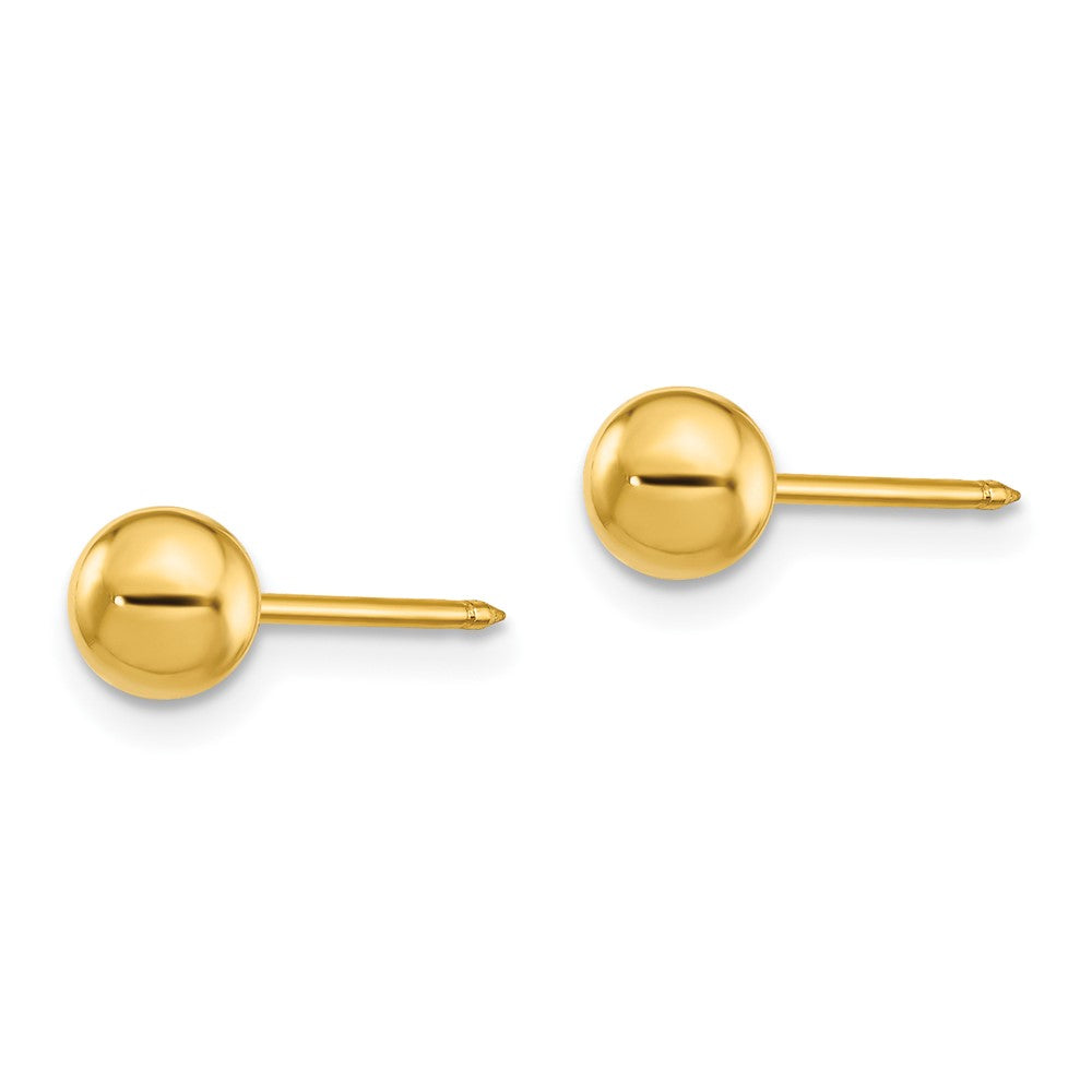 Stainless Steel Inverness 24K Gold-Plated 5mm Ball Post Earrings