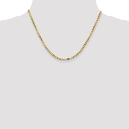 18 Inch 14K 2.3mm Flat Beveled Curb Chain Necklace