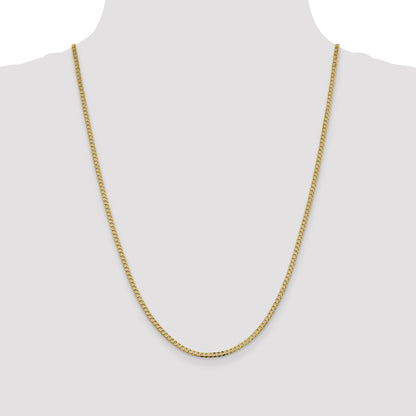 24 Inch 14K 2.3mm Flat Beveled Curb Chain Necklace