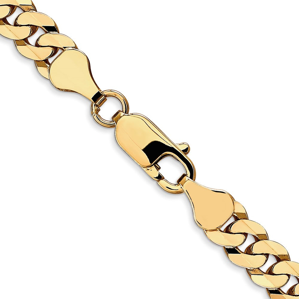 20 Inch 14K 6.1mm Flat Beveled Curb Chain Necklace
