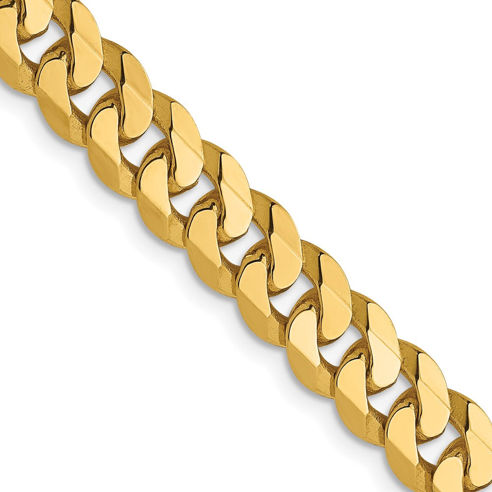 24 Inch 14K 6.1mm Flat Beveled Curb Chain Necklace