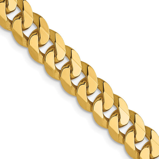 20 Inch 14K 6.1mm Flat Beveled Curb Chain Necklace