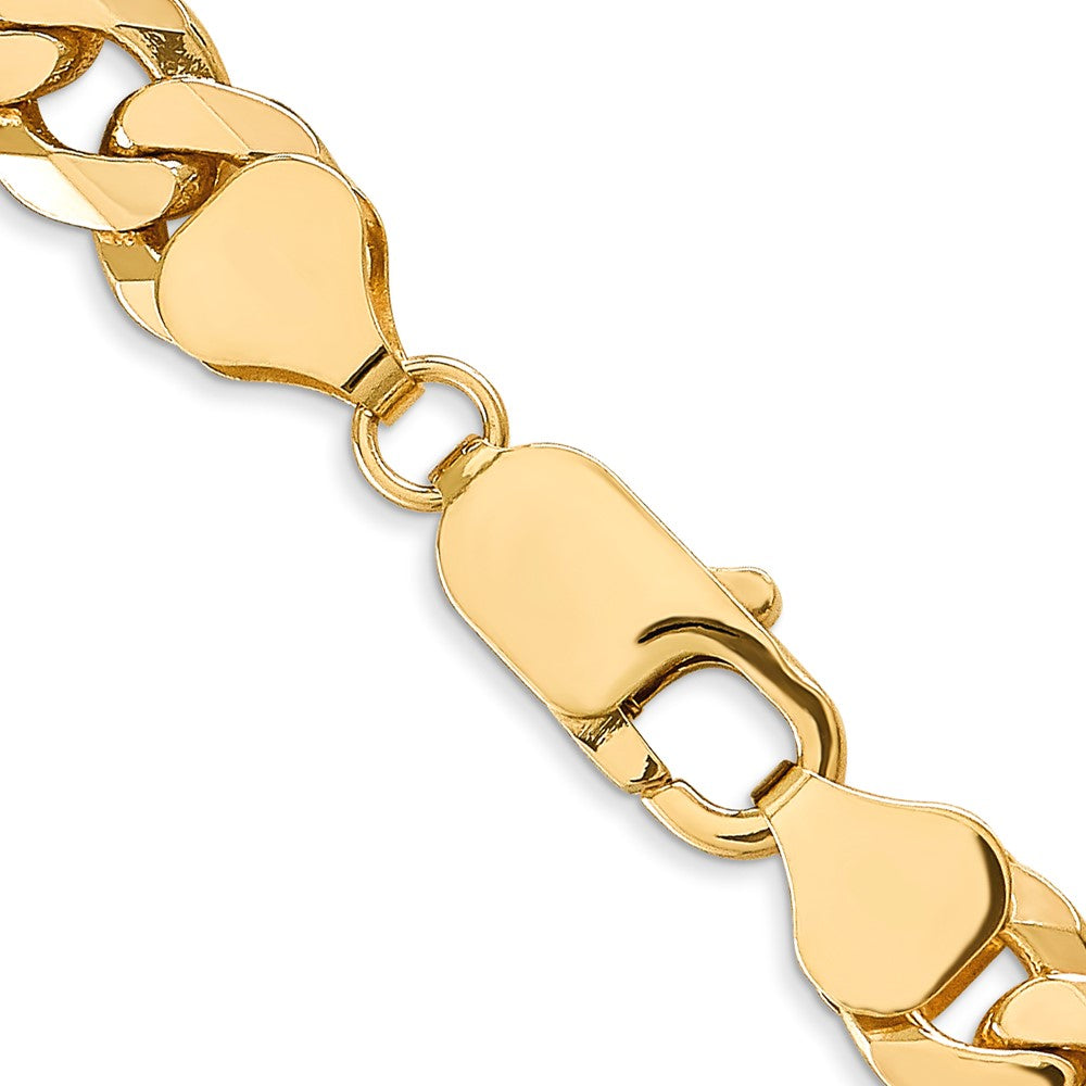 20 Inch 14K 8mm Flat Beveled Curb Chain Necklace