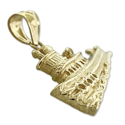 14K Gold Tugboat Pendant