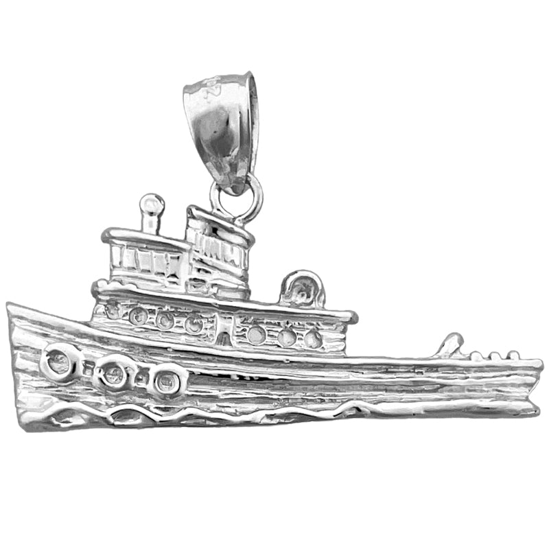 14K Gold Tugboat Pendant