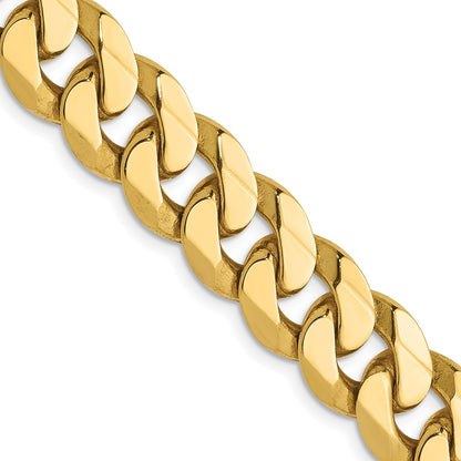 20 Inch 14K 9.5mm Flat Beveled Curb Chain Necklace