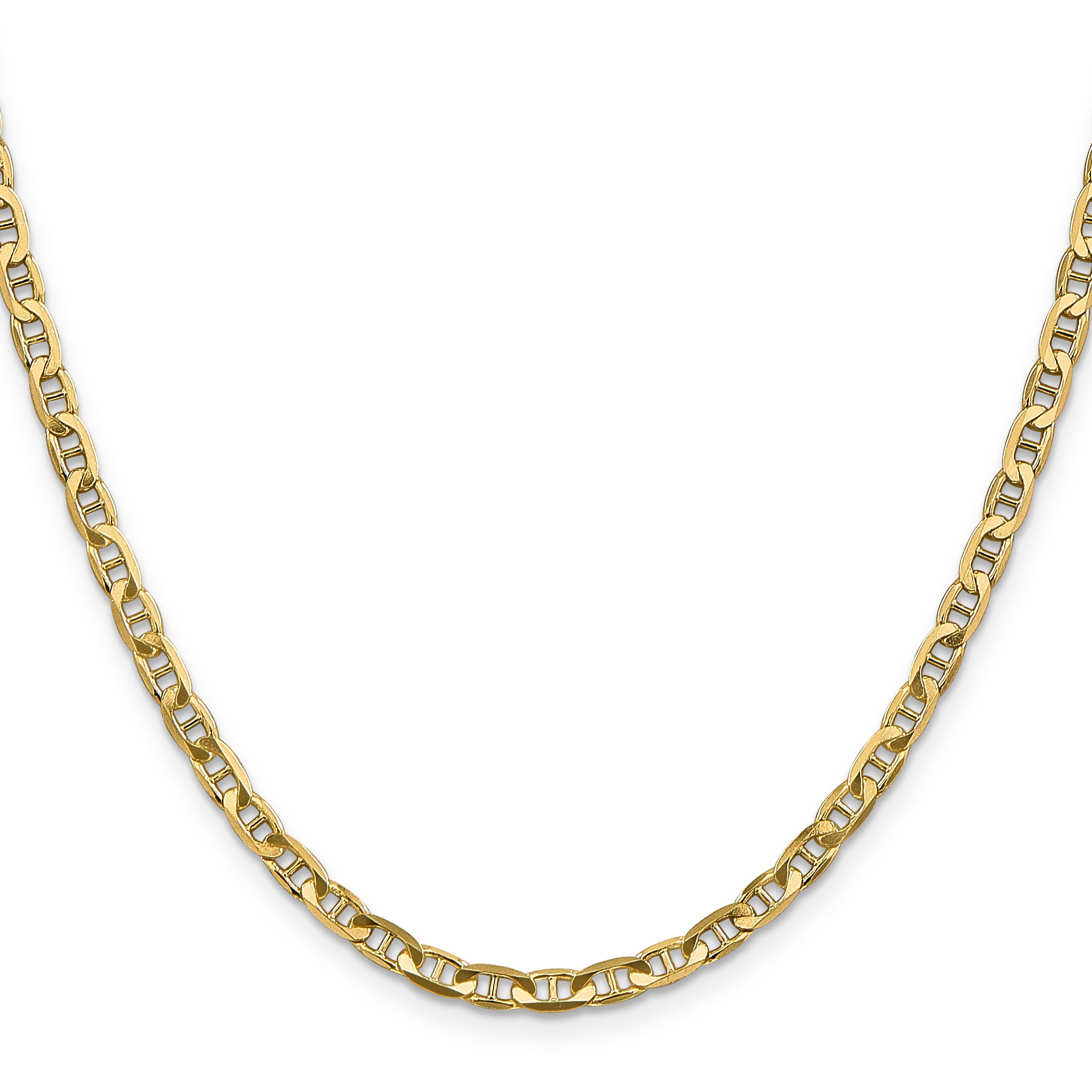 22 Inch 14K 3.75mm Concave Anchor Chain Necklace