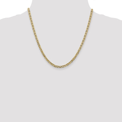 20 Inch 14K 3.75mm Concave Anchor Chain Necklace