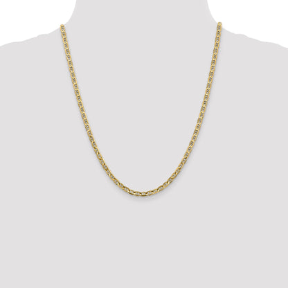 22 Inch 14K 3.75mm Concave Anchor Chain Necklace