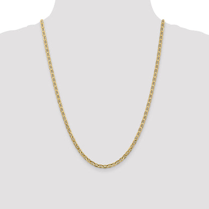 24 Inch 14K 3.75mm Concave Anchor Chain Necklace