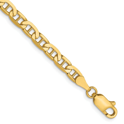 7 Inch 14K 3.75mm Concave Anchor Chain Bracelet