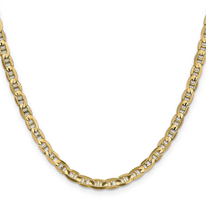 22 Inch 14K 4.5mm Concave Anchor Chain Necklace