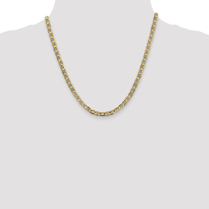 20 Inch 14K 4.5mm Concave Anchor Chain Necklace