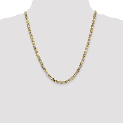 22 Inch 14K 4.5mm Concave Anchor Chain Necklace