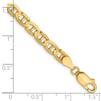 8 Inch 14K 4.5mm Concave Anchor Chain Bracelet