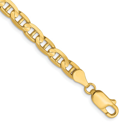 7 Inch 14K 4.5mm Concave Anchor Chain Bracelet